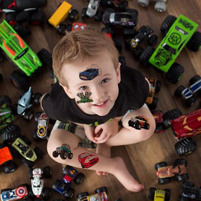 CHARLENT 148 PCS Race Car and Monster Truck Temporary Tattoos for Kids - GoKart Car Individual Tattoos for Boys Racecar Birthday Party Favors Goodie Bag Fillers - Image 5